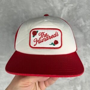 The Hundreds Trucker Hat Red White Rose Patch Snapback One Size Fits All